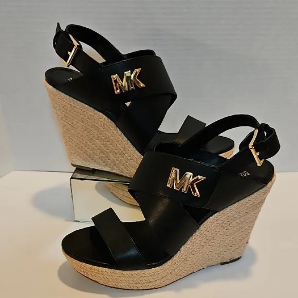 Michael Kors | Shoes | Michael Kors Black And Tan Wedge  display picture 1
